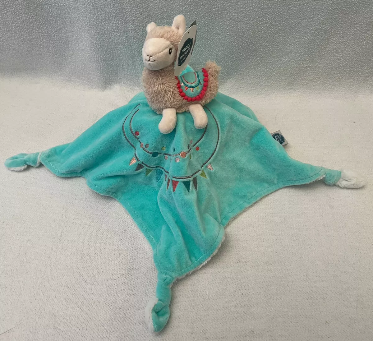 MARY MEYER NWT LilyLama Lovey Character Security Blanket Aqua Tan