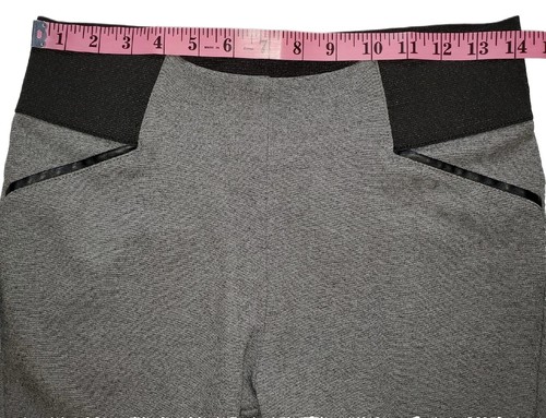 Ci Sono Stretch Gray & Black Elastic Waist Mid Rise Leggings Women's Size L - Picture 3 of 10