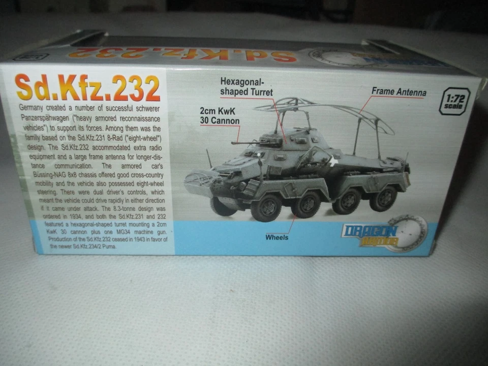 DRAGON 1:72 GERMAN SD.KFZ.232 RAD 8   1.DIV (MOTORISIERT)  LAH  1939 - Image 4 of 4