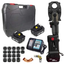 Akku Mini Pressmaschine Presszange Presswerkzeug 50kN -18 x M,V,U,TH Set -sofort