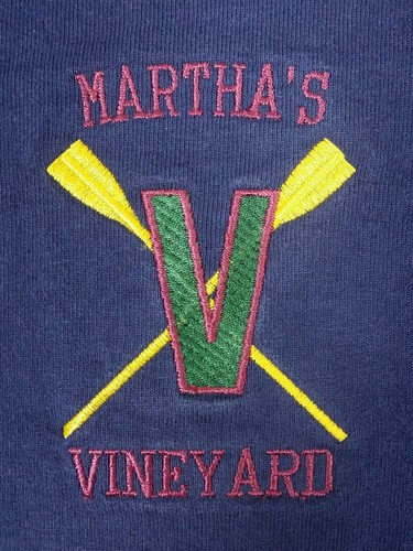 MARTHA's VINEYARDS Single Stitch 80s Navy Blue Vintage T Shirt Large Embroidered - Picture 4 of 6