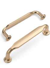 Amerdeco 10 Pk Brushed Brass Cabinet Pulls 3-3/4 Inch (96mm) Drawer Pulls ZH0051