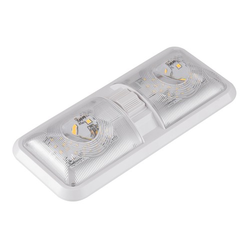 2 Pack 12V RV LED Double Dome Light with Switch for Camper Trailer Marine Boat - Foto 11 di 13
