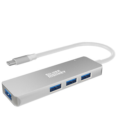 SILVER MONKEY USB-C 4x USB 3.0 (Silver) USB-Hub Docking Station Universal silber