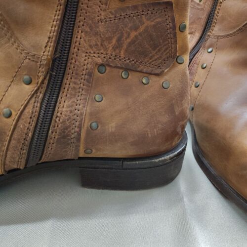 Mark Nason Rock Never Dies Mens Size 10.5 Boots 67391 Brown Cross Studded Italy - Picture 12 of 19