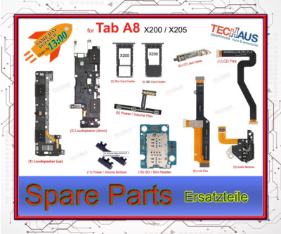 Original Spare Parts / Ersatzteile für Samsung galaxy Tab A8 10.5 (2021) SM-X200