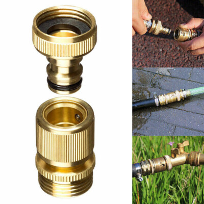 Kit Connettori Per Tubo Da Giardino In Ottone - 4 Pezzi, Attacco Veloce 3/4 Di Pollice GHT, Antigoccia, Robusto, Per Rubinetti E Irrigatori - 6