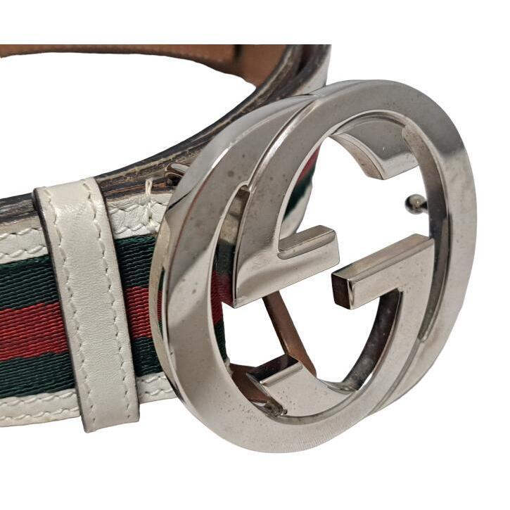 GUCCI Authentic Sherry Interlocking G Belt Leather