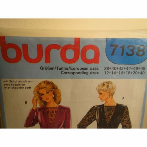 BURDA Sewing Pattern 7138 Misses Dress UNCUT! Vintage, Size US 12+14+16+18+20+40 - Picture 2 of 7