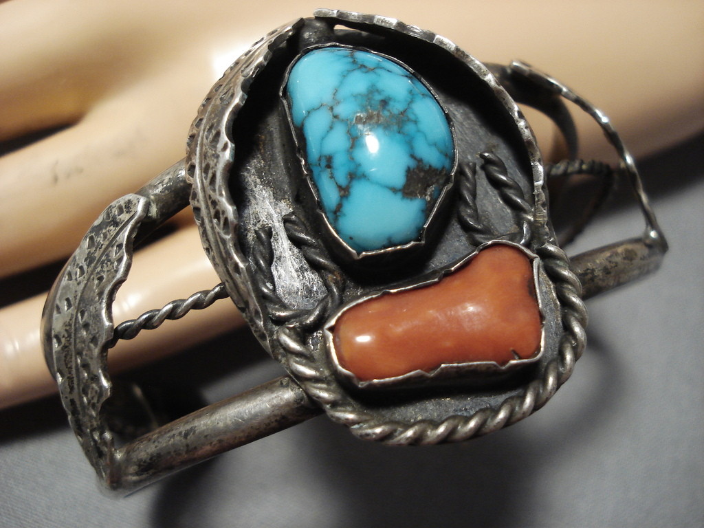 Rare Vintage Native American Jewelry Navajo Blue Wind Turquoise Sterling Silver Ring Old Rare Vintage Native American Jewelry Navajo Blue Wind Turquoise Sterling Silver Ring Old