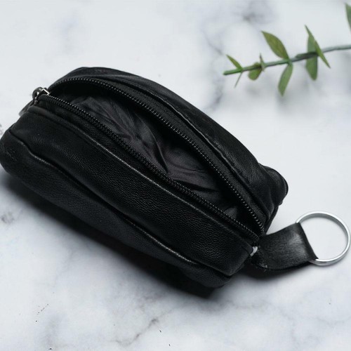 Weiches Echtleder Unisex Kleine Geldbörse Schlüsseletui Qualität Tragbar Retro ↘