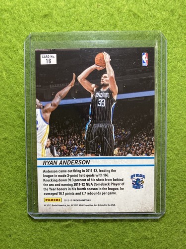 Ryan Anderson 1st PRIZM SILVER CHROME DOWNTOWN Insert CARD 2012-13 Panini Prizm - Picture 18 of 24