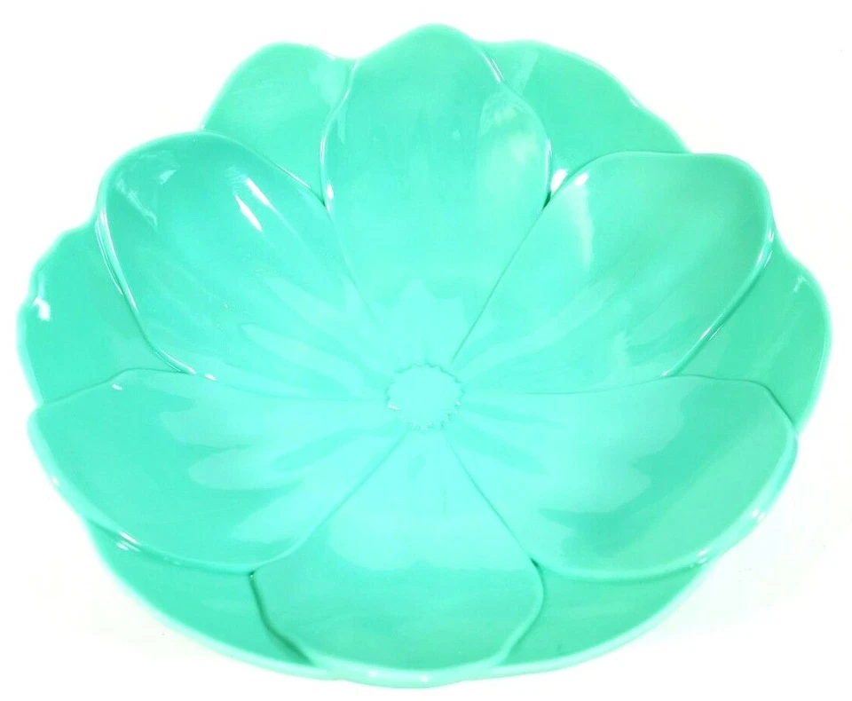 Cynthia Rowley Melamine Flower Bowls Teal 5.75" x 1.75" Teal Set of 4 - Image 2 of 4