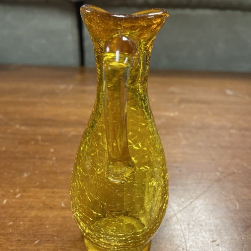 Vintage Amber Hand Blown Small Decorative Pitcher 5.5” Tall - Picture 4 of 13