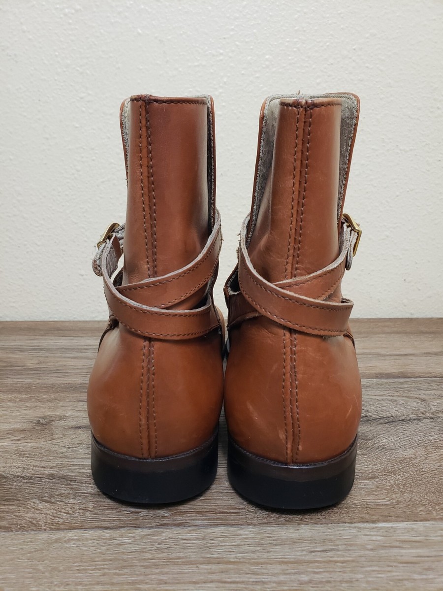 Mens US Size 9M J Peterman Brown Leather Ankle Boots Strap  display picture 1