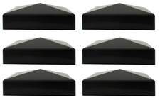 True 5x5 (127mm x 127mm) Plastic Pyramid Vinyl Fence Post Cap Black 1,2,4,5,6 pk