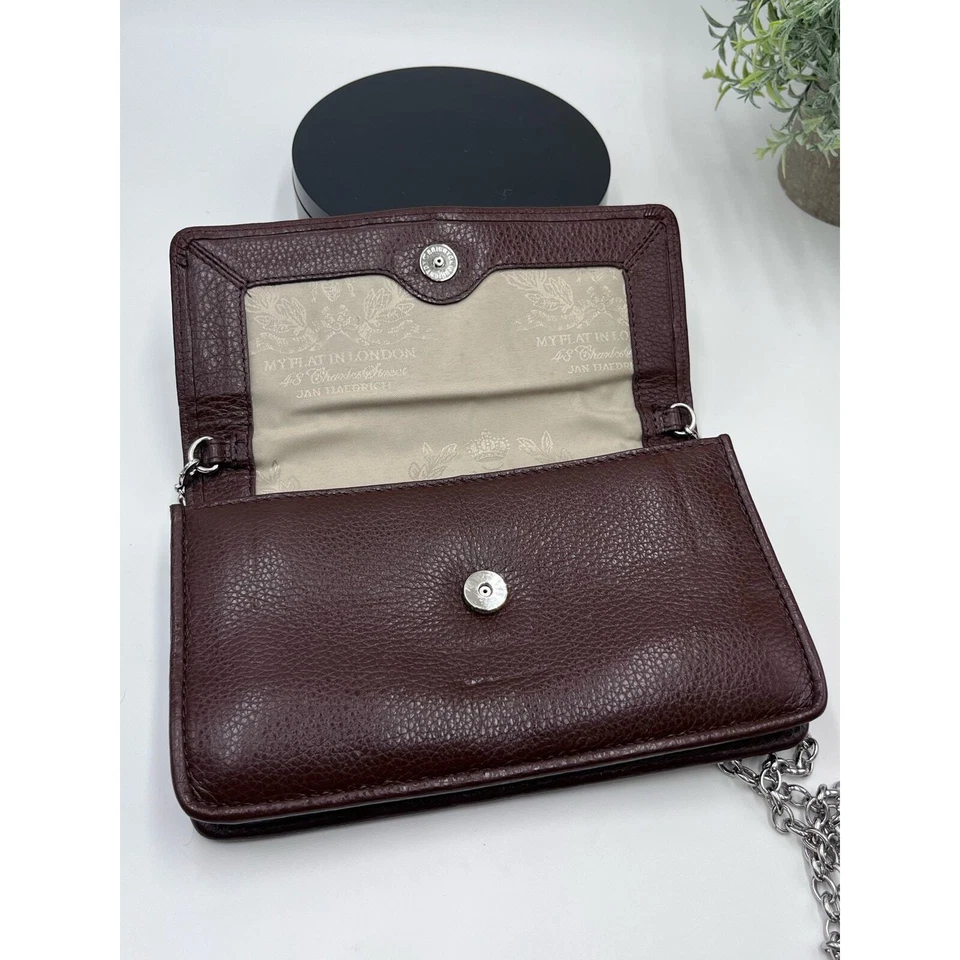 My Flat In London Brown Crossbody Metal Chain Bow Wallet Clutch 48 Charles St  - Image 4 of 4