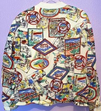 Chaqueta Bomber Vintage Estampado Completo Años 80 Retro Ligera América EE. UU. Durango