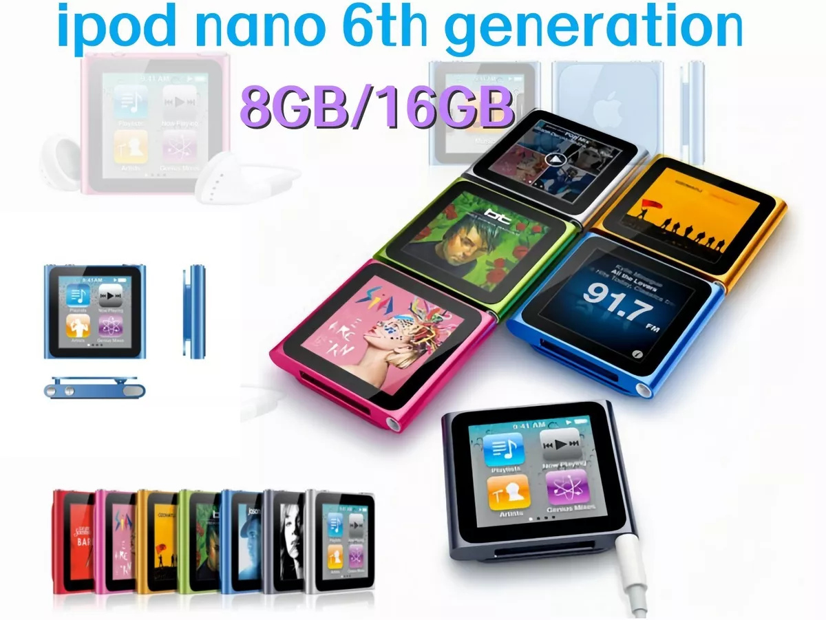 Apple iPod Nano 6th Generation 8GB 16GB All Colors Silver Space Gray Blue  Green