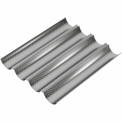 WELLGRO Baguetteblech f. 4 Baguettes Antihaftbeschichtung Backblech Brotbackform