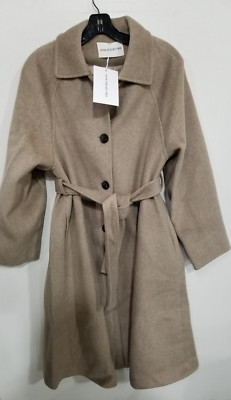 AHA Selected The Modernist Wool Overcoat Sz Med - Khaki | eBay