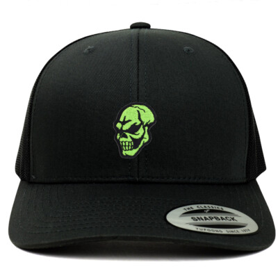 Green Skull Patch Retro Fit Trucker Mesh Cap - FREE SHIPPING | eBay