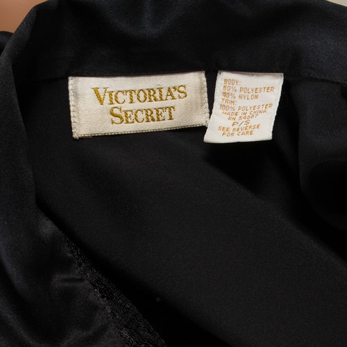 ๐ VICTORIA SECRET VTG Gold Label Babydoll Robe Nightgown Sheer Lace Satin P/S - Picture 12 of 12