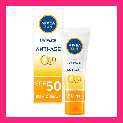 NIVEA Sun UV Gesichtscreme Anti-Age LSF 50 (50ml), Q10 Sonnenschutz