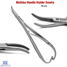 MEDSPO Mathieu Needle Holder Pliers Ligature Forceps Surgical Smaha Curved 14-cm