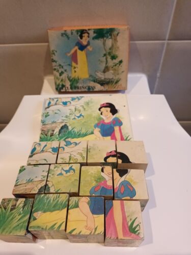 vintage china little princess picture cubes wb461 aka snow white and the 7 dwarf - Picture 1 of 12