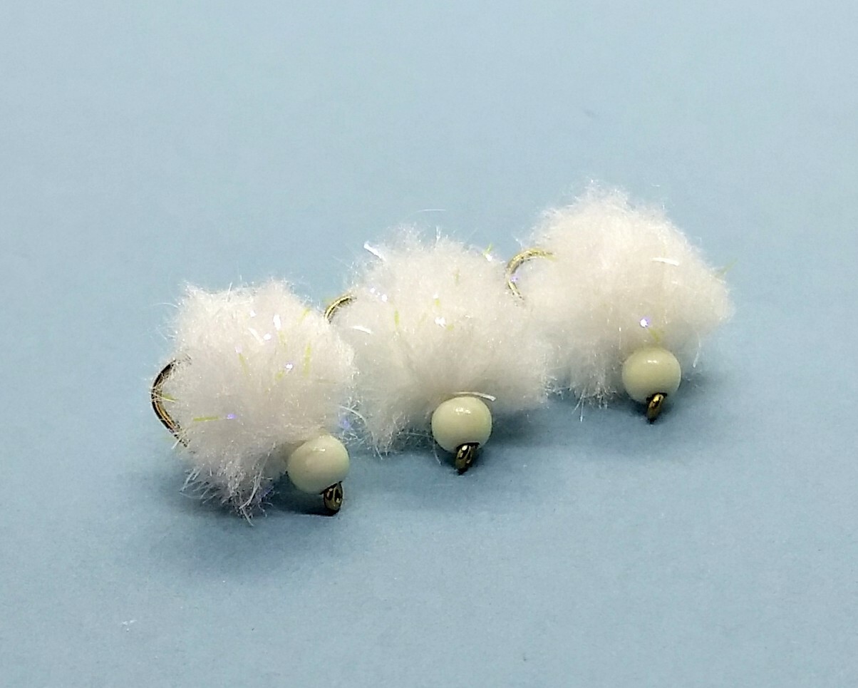 3 x Eggstasy Egg Trout Flies, White Electric UV Eggstasy Fly Glow in Dark Bead eBay