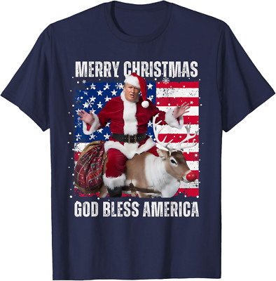 Trump Election Merry Ugly Christmas Holiday Santa Hat Xmas Sweatshirt T-shirt