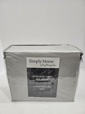 SIMPLY HOME BY ROYAL HERITAGE 300 THREAD COUNT 100 TENCEL 4 PIECE SHEET SET NEW