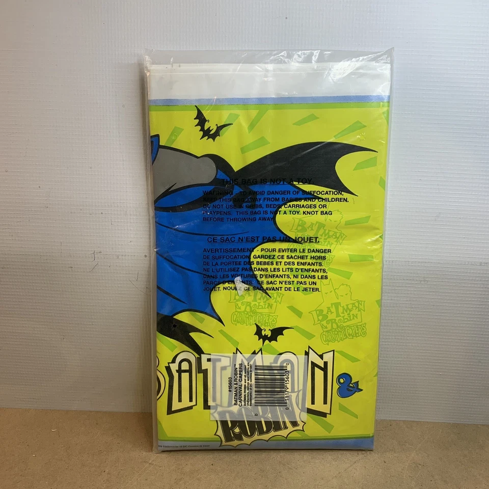 "Cubierta de mesa de plástico única 54"" X 84"" 1997 Batman & Robin de colección cubierta de mesa de plástico" Foto 3 de 4