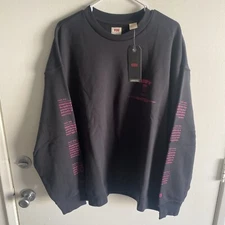 Levi's Cassette Side A And B Style CREWNECK Sweatshirt Black XL Music 🎵