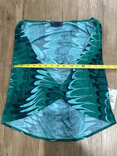 ASOS Design-Extreme Halter Cowl Mini Dress-Size: 8-Color: Green Wave Print-NEW!! - Picture 16 of 22