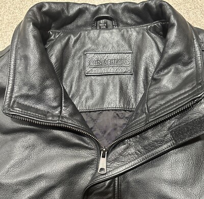 Vintage 90s John Ashford Leather Jacket Mens Black Leather Vintage 90s John Ashford Leather Jacket Mens Black Leather