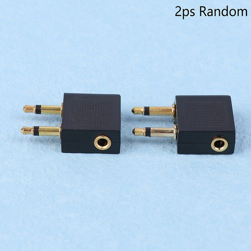 2PCS Portable Aviation Headset Conversion Plug Plane Seat Headphones Socket