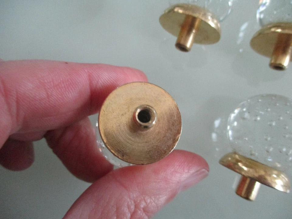 Maçanetas de porta de armário design bola de vidro conjunto correspondente de 6 alças - Imagem 3 de 4