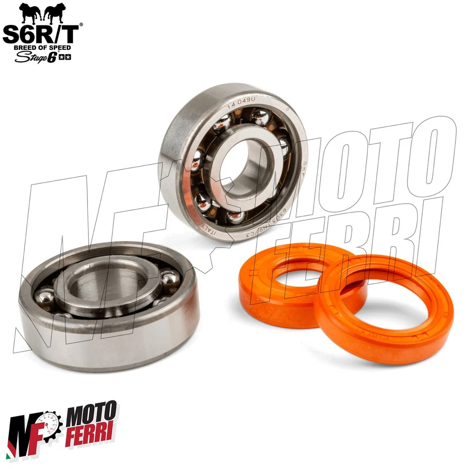 MF4416 Kit Cuscinetti Paraoli Albero Motore Stage6 Cono 20 / 17 Minarelli AM6 - Immagine 2 di 4