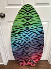 Skim Lizard Wooden Skim Board Surfer 2015 Boogie Rainbow Iridescent Zebra 41”