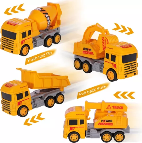 4 Stück Kinder Spielzeug Auto Geschenk Rückzug Technik Feuerwehr LKW Sanitärfahrzeug - Bild 11 von 29