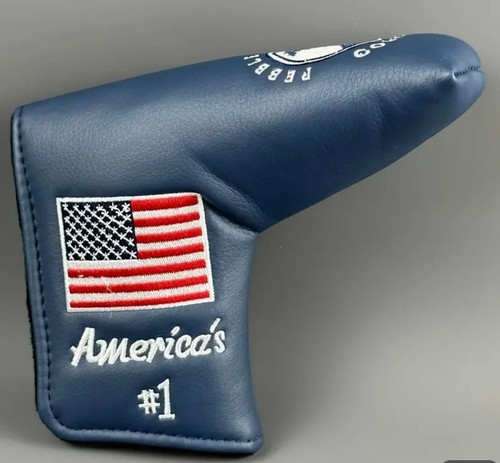 Blade Putter Head Cover Dark Blue Pebble Creek Embroidered w/Flag, Hook/ Loop - Picture 4 of 8