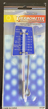 VTG Glass Tube Roast  Meat Thermometer Blue Aluminum  Glass Fahrenheit,Celsius