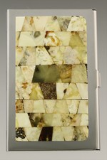 Oryginalny biały BURSZTYN BAŁTYCKI Mozaika Etui na karty kredytowe / wizytówkowe 181002-19