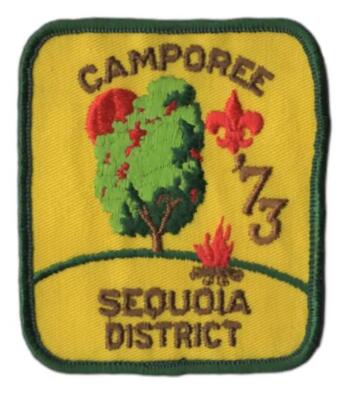 73 Camporee Sequioa District  BSA Patch  GN Bdr. [VA-3440]