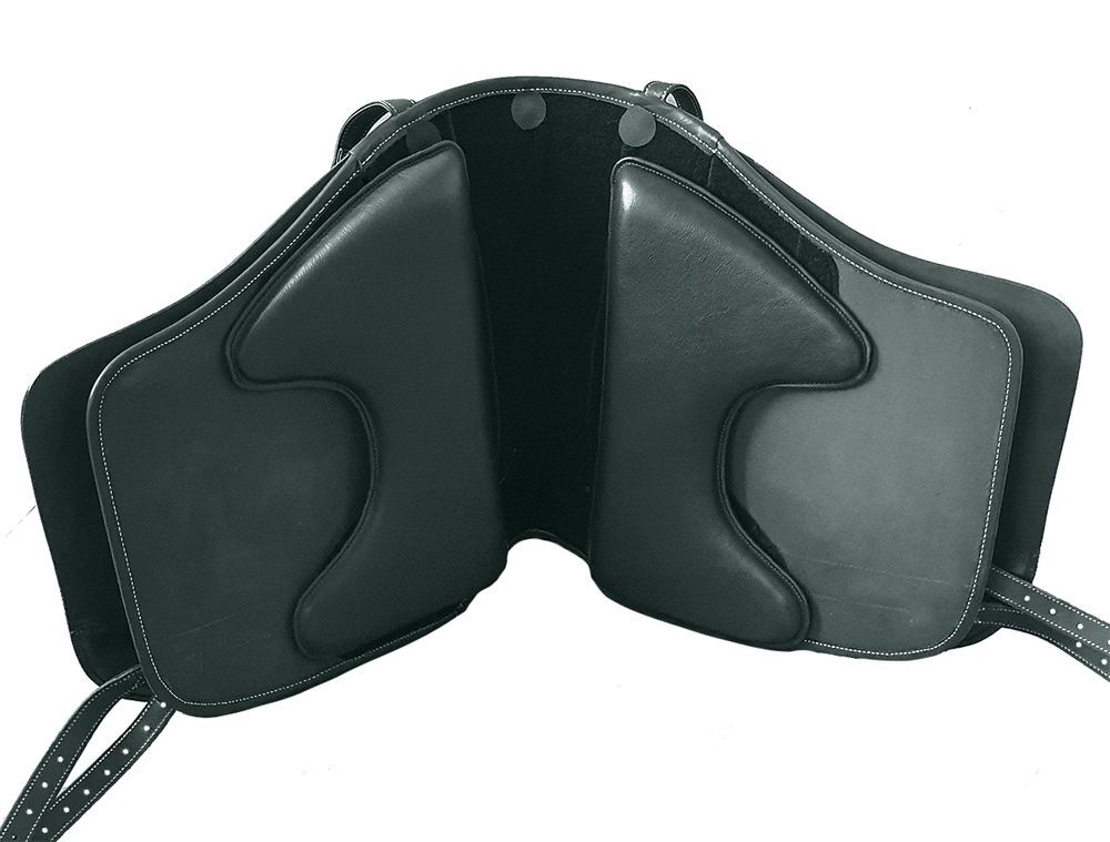 Selle sans arçon PU Suede Noir/Gris