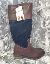 Image of Hush Puppies Leather/Suede Contrast High Boots Ladies Brown UK 4 EU 37 #REF17