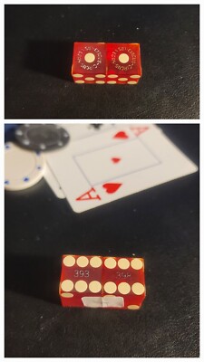 Circus Circus Vintage Casino Dice (not matching) Red SET OF TWO DICE
