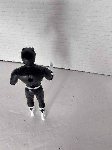 1995 Power Rangers Black Power Ranger Action Figure Statue Toy 4” - Picture 3 of 7